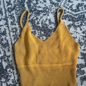 Debut Gold Ribbed Fitted Camisole